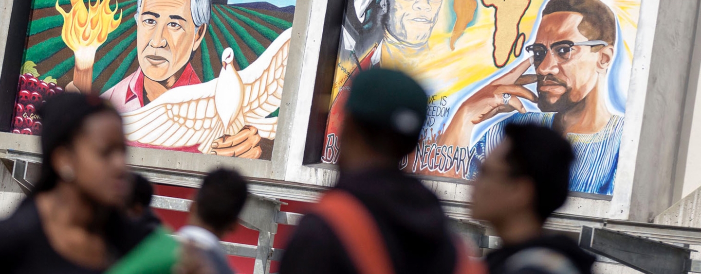 Mural of Cesar Chavez and Malcom X